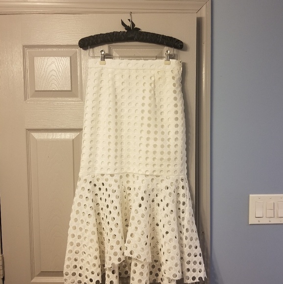 Dresses & Skirts - White peephole mermaid skirt